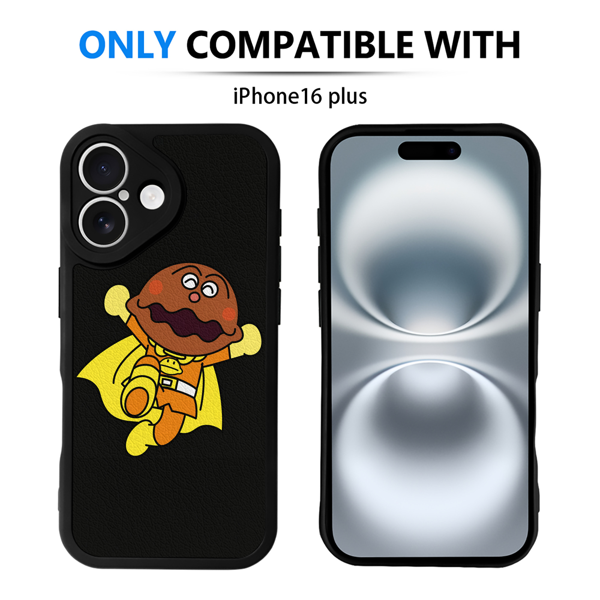 （画像用） アンパンマン Anpanman 【iPhone 16シリーズ対応】シリコンスマホケース（レザー調） 材質：シリコン